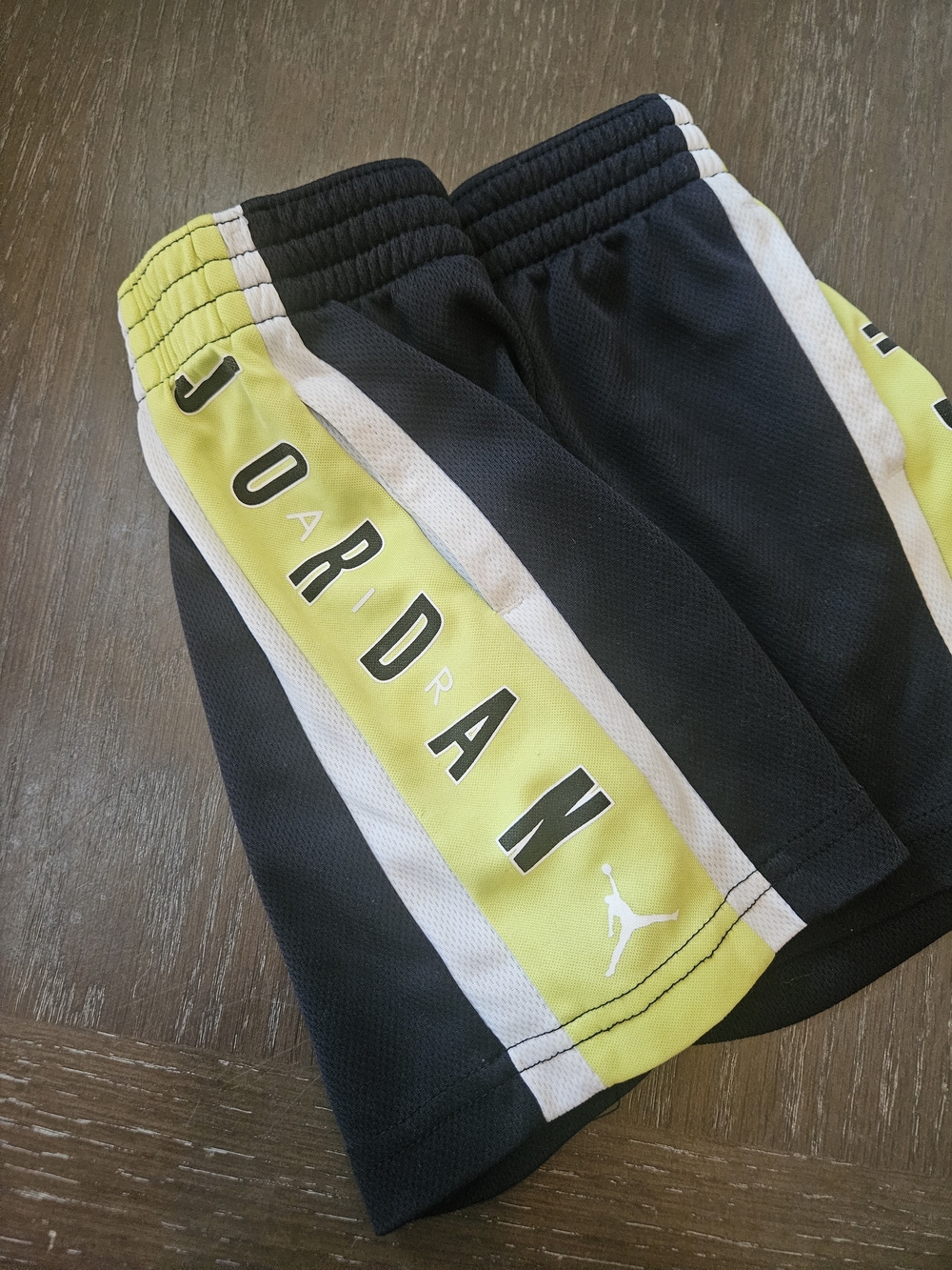 Jordan Black Shorts with Lime & White Side Panels